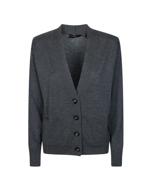Weekend by Maxmara Blue Button Pocket Cardigan