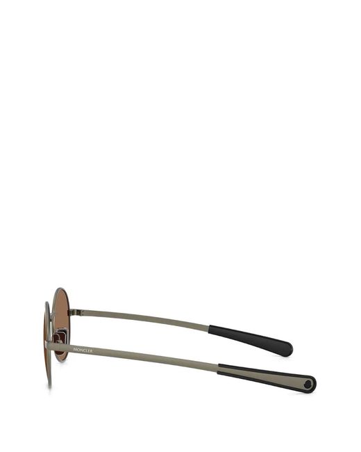 Moncler Gray Matte Centro Round-Frame Sunglasses