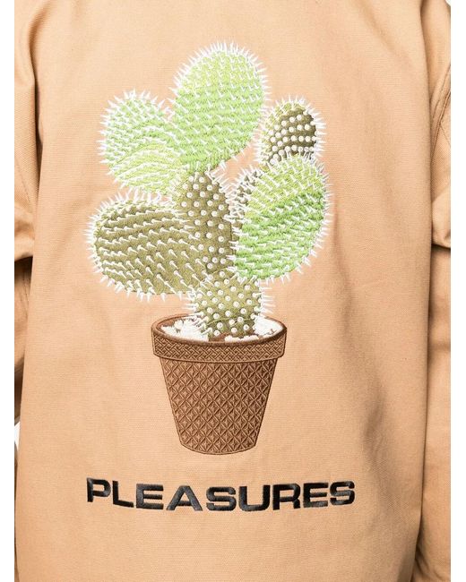Pleasures Brown Graphic-Print Button-Up Jacket for men