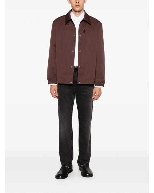 Jil Sander Brown Press-Stud Jacket for men