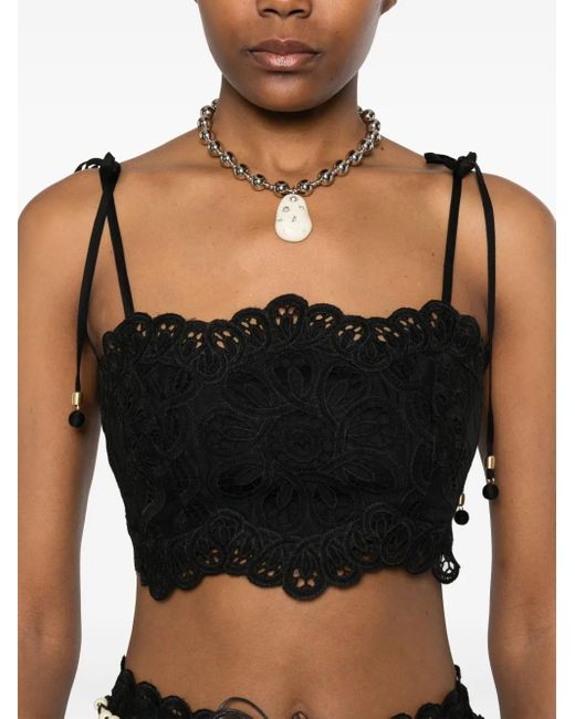 Zimmermann Black Rhiannon Crop Top