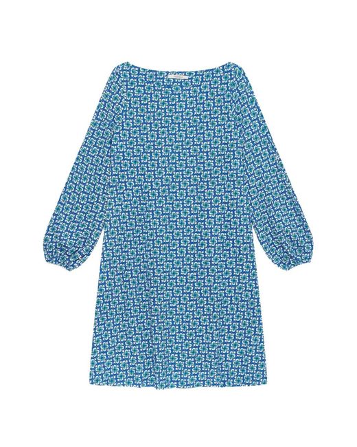Maliparmi Blue Wide-Sleeve Mini Dress