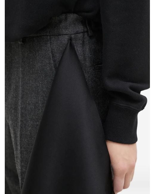 Undercover Black Draped-Panel Trousers