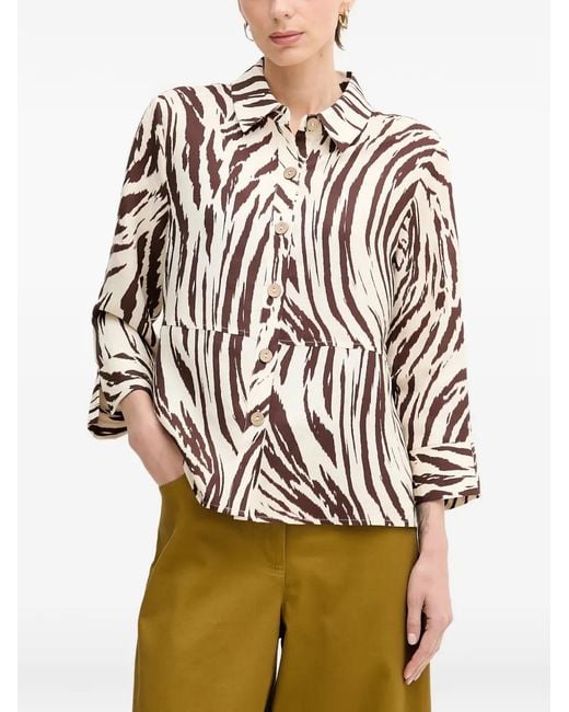 Joseph Ribkoff Natural Button-Up Shirt