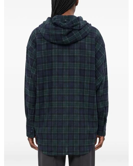 DARKPARK Blue Check-Pattern Ring-Detail Shirt