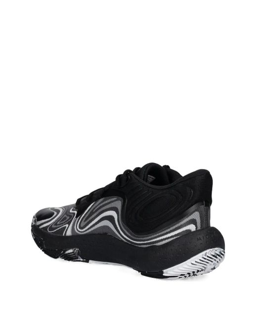 Under Armour Black Spawn 6 Swirl-Print Sneakers