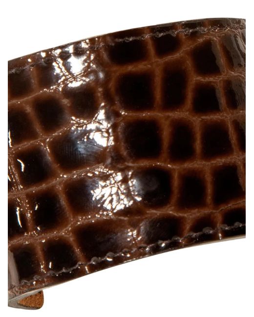 Jennifer Behr Brown Embossed Leather Hair Clip