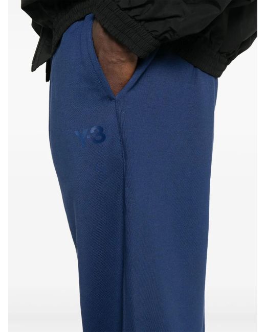 Y-3 Blue Logo-Print Sweatpants for men
