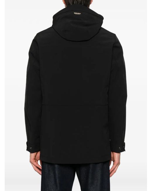 Woolrich Black Hooded Coat for men