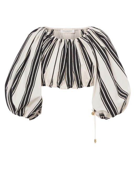 Philosophy Di Lorenzo Serafini White Striped Top