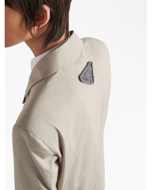 Prada Natural Triangle Logo Single-Breasted Blazer for men