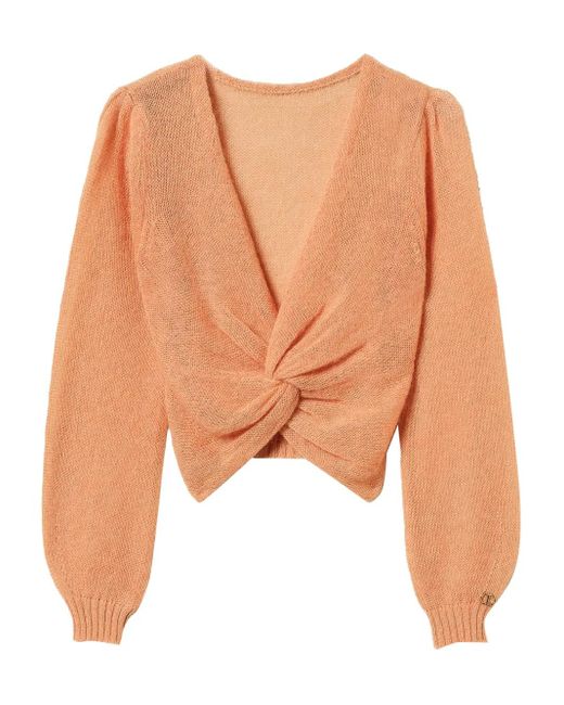 Twinset Pink Pull À Détail Torsadé