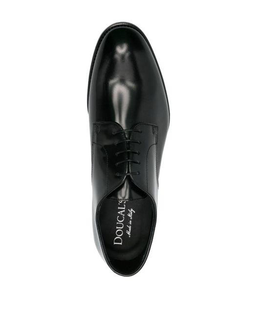 Doucal's Black Patent Leather Oxford Shoes for men