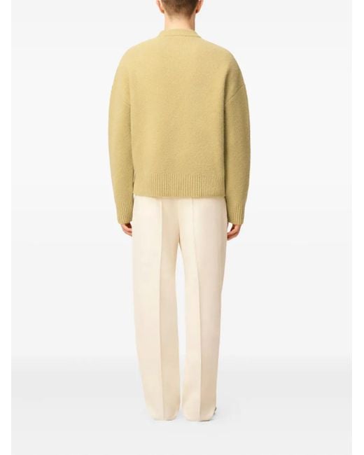 AMI Yellow Alpaca Ami De Coeur Crewneck Sweater