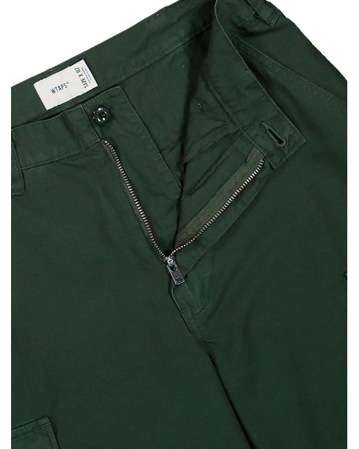 (w)taps Green Ripstop Pocket Trousers for men