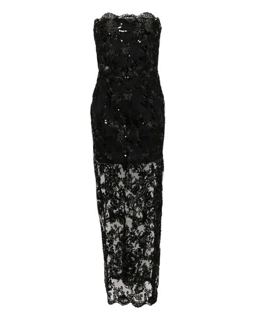 Alice + Olivia Black Sequin Embellishment Dress