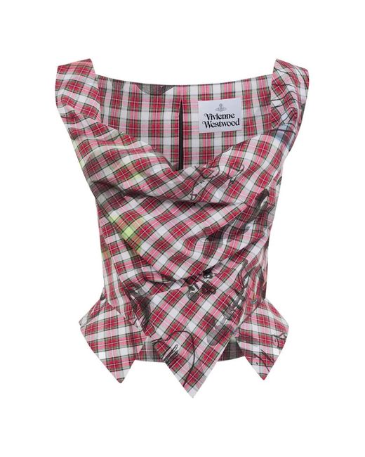 Vivienne Westwood Red Sunday Plaid Top