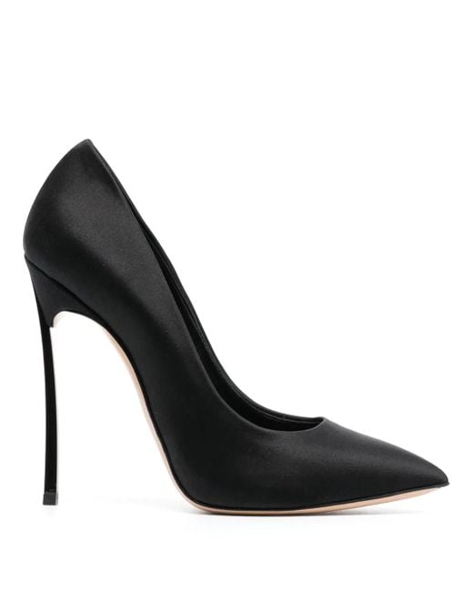 Casadei Black Blade Twenties 120mm Satin Pumps