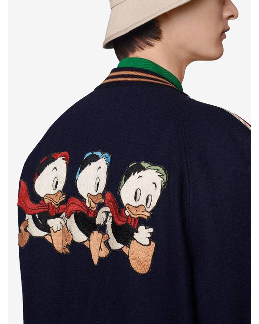 Gucci Wool X Disney Donald Duck-print Bomber Jacket in Blue for 