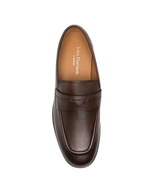 JOHN HARRISON White Penny-Strap Loafers for men