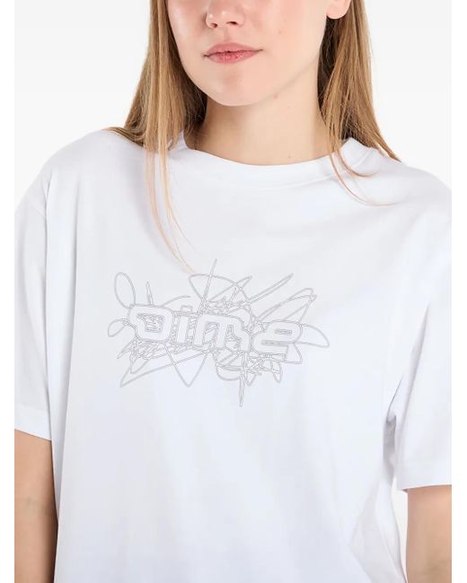 Dime White Glyph Cotton T-Shirt