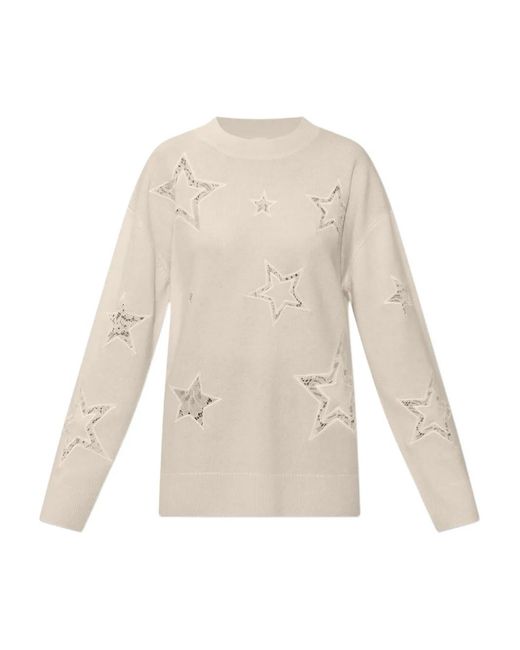 LoveShackFancy White Pull À Étoiles En Dentelle