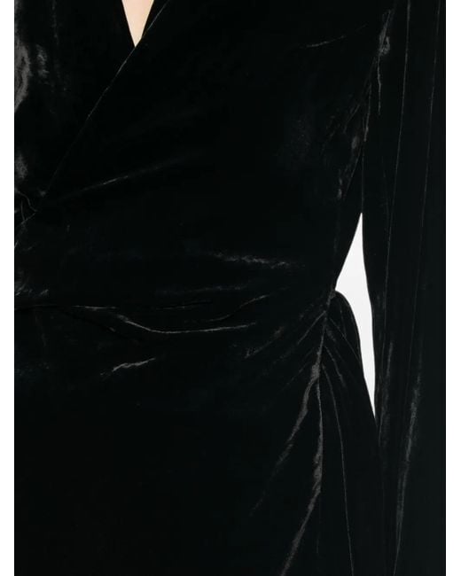 Rick Owens Black Velvet Wraparound Blouse