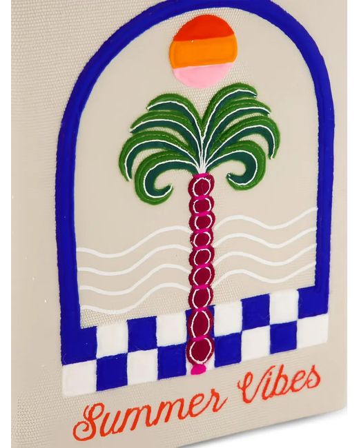 Olympia Le-Tan White Summer Vibes Embroidered Clutch Bag