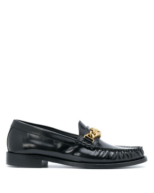 Sandro Black Chain-embellished Loafers