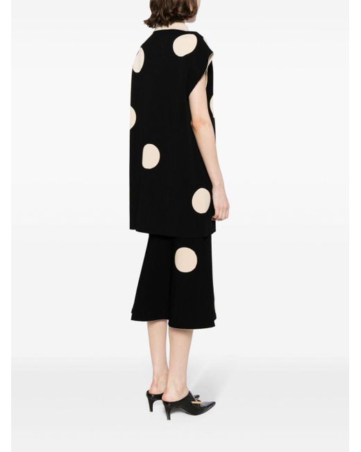 Stella McCartney Black Polka Dot Ribbed Knit Dress