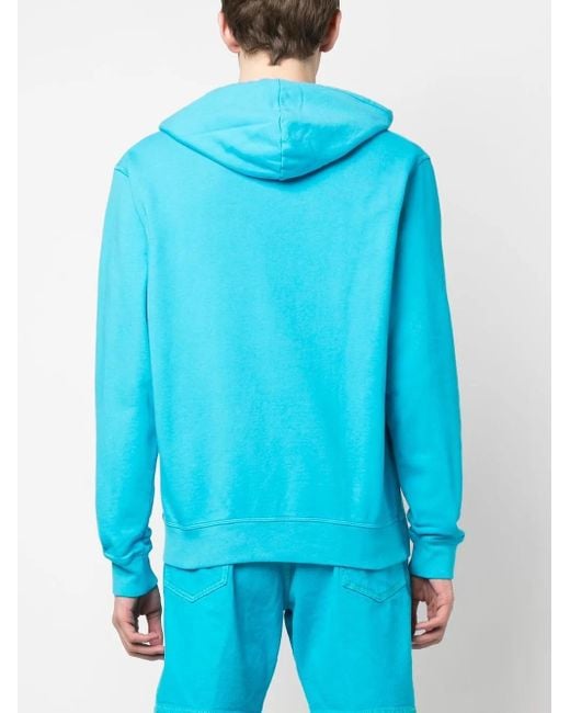 DSquared² Blue Logo-Print Cotton Hoodie for men