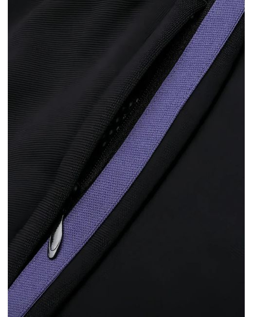 South2 West8 Blue Embroidered-Stripe Track Pants for men