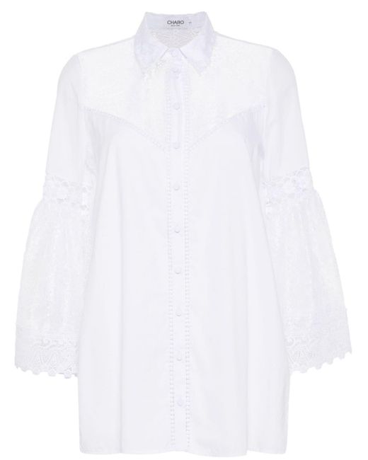 Charo Ruiz White Phine Floral-lace Blouse