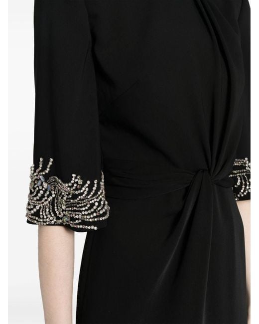 Robe longue Lily à détails de perles Jenny Packham en coloris Black