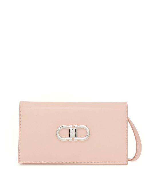 Ferragamo Pink Gancini-plaque Leather Mini Bag