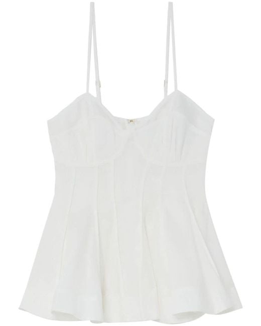 Aje. White Evangeline Flared Camisole Top