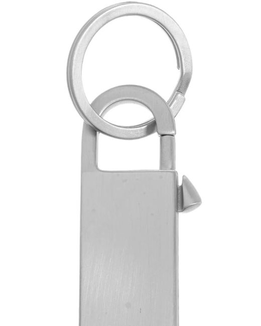 Rick Owens White Engraved-Logo Spike-Detail Keychain