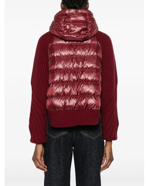 Chaqueta De Canalé Con Capucha Herno de color Red