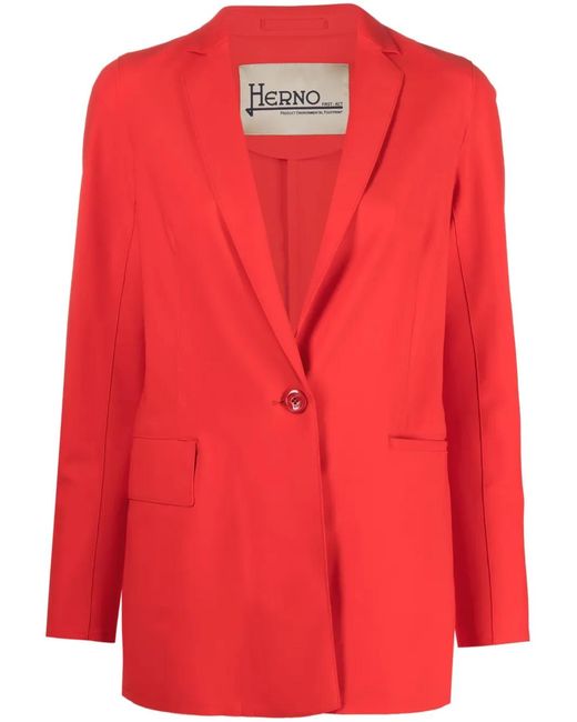 Herno Red First Act Single-Breasted Blazer
