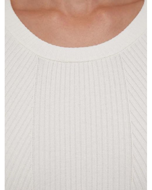 Joop! White Ribbed-Knit Sweater