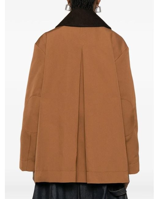 Ganni Brown Corduroy-Collar Pocket Jacket