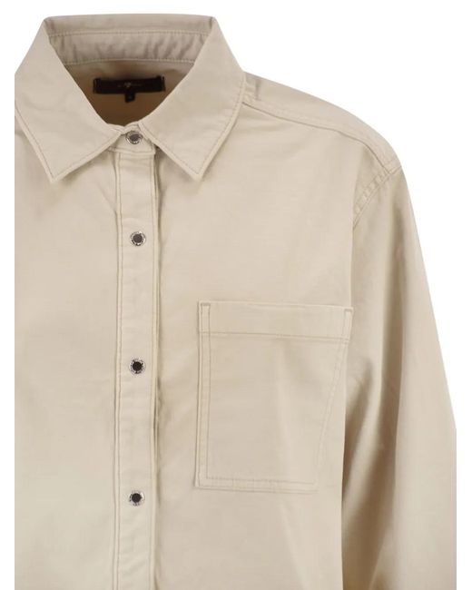 7 For All Mankind Natural Chemise À Poches Poitrine