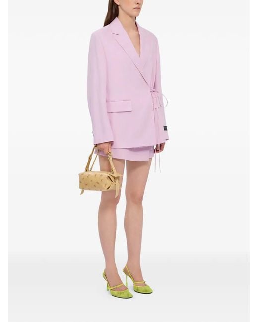 MSGM Pink Button Wrap Shorts