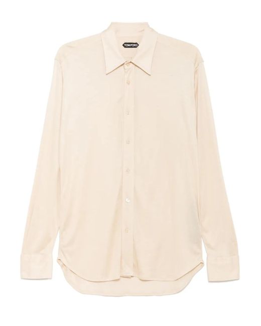 Camicia Semi Trasparente di Tom Ford in Natural da Uomo