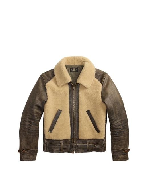 RRL Natural Veste En Peau Lainée for men
