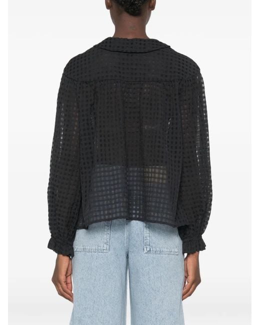 Stine Goya Black Gingham Tie-Fastening Blouse