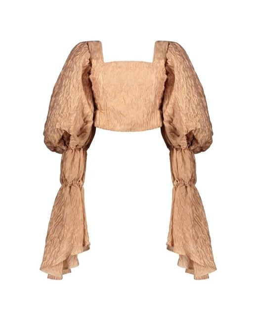Ellery White Balloon-Sleeves Blouse