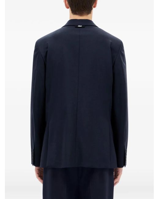 MSGM Blue Notched-Lapel Single-Breasted Blazer for men