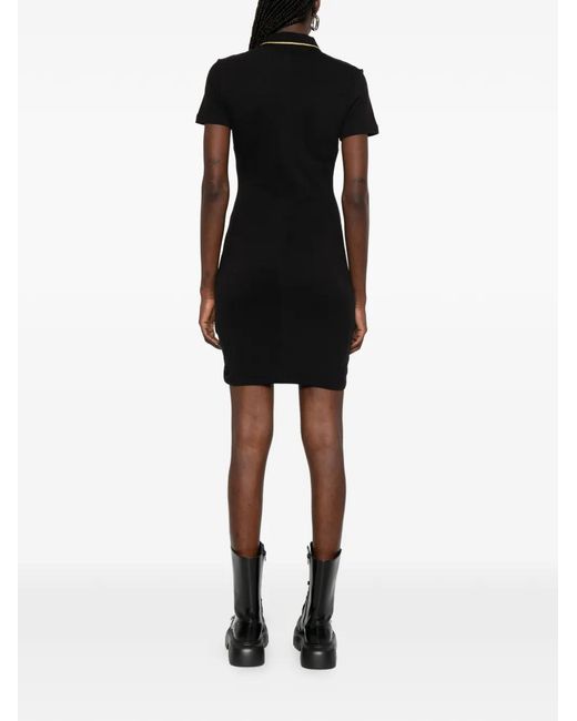 Versace Jeans Couture Black Button Logo Mini Dress