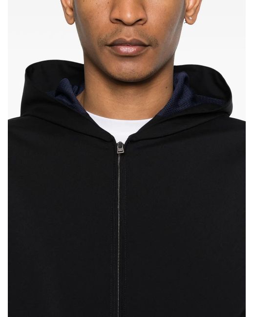 Herno Black Hooded Zip Jacket for men